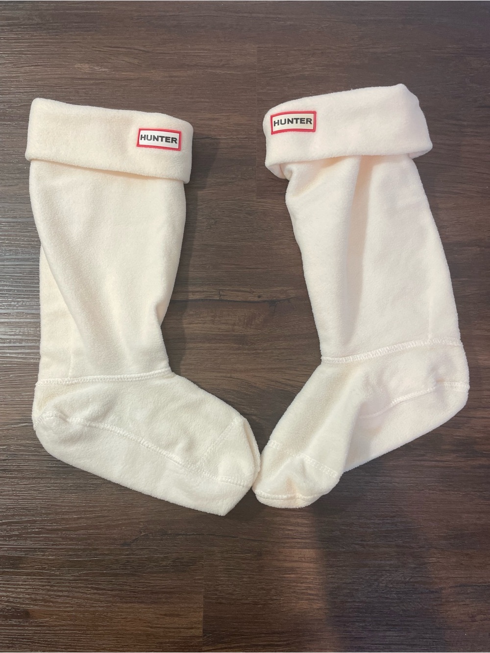 Hunter Cream Fleece Boot Socks - Soft Women's Liner Tall Boot Socks Size M (5-7)